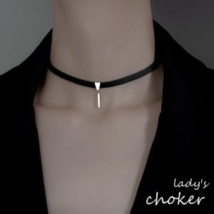 チョーカー ネックレス レディース アクセサリー 女性 フェイクレザー シルバーチャーム おしゃれ 細め シンプル かっこいい プレゼント 高級感｜plusnao