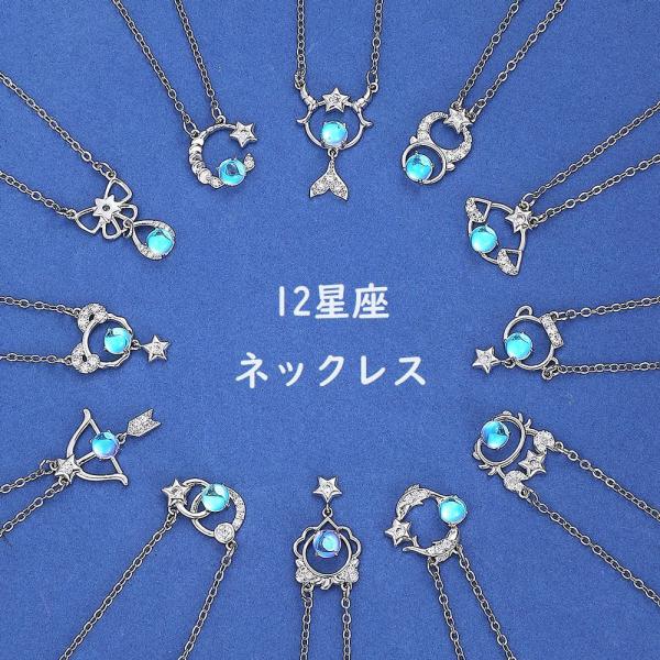 12星座ネックレス レディース アクセサリー 星座 ペンダント シルバーカラー おしゃれ かわいい ...