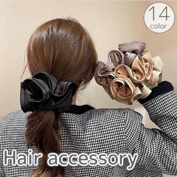 シュシュ ヘアゴム 髪ゴム レディース 女性用 ヘアアクセサリー 髪飾り 大きめ ひらひら フリル ...