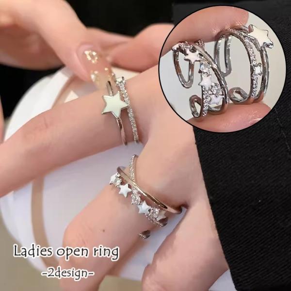 リング 指輪 レディース 女性 アクセサリー オープンリング 星 スター きらきら 華やか かわいい...