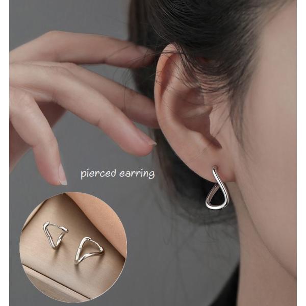 ピアス レディース 女性 アクセサリー フープピアス リングピピアス シルバーカラー シンプル かわ...