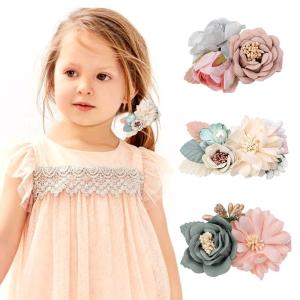 ヘアクリップ 3個セット 造花 フラワー 髪飾...の詳細画像1