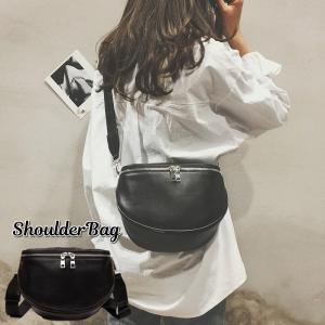 ショルダーバッグ レディース 鞄 ボディバッグ 肩掛け 斜め掛け レザー調 フェイクレザー 幅広ショルダー 取り外し可能 長さ調節可能 両開きファスナ