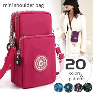 ショルダーバッグ ミニショルダー スマホポーチ ポシェット レディース bag 3ポケット 3連 軽量 コンパクト ファスナー スマートフォン カード
