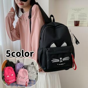 リュックサック バックパック レディース 鞄 カバン 大容量 猫 ねこ キャンバス かわいい おしゃれ お出かけ 旅行 通学 遠足 学生 女性用 ギフ