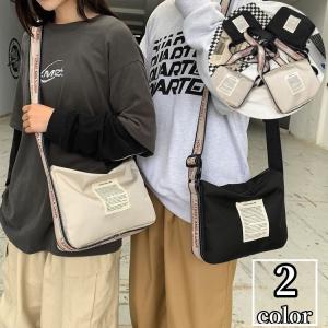 ショルダーバッグ 男女兼用 レディース メンズ 鞄 カバン 斜め掛け 肩掛け ファスナー 英字 ロゴ ブラック ホワイト カジュアル おしゃれ 長さ調 Bag プラスナオyahoo 店 通販 Yahoo ショッピング