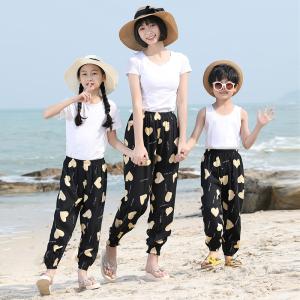 親子お揃い ママとペアルック ロングパンツ サ...の詳細画像3
