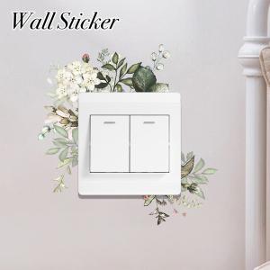 ウォールステッカー スイッチステッカー コンセント 壁ステッカー 緑 リーフ 葉 植物 ボタニカル柄 可愛い おしゃれ 子供部屋 寝室 廊下 壁 部屋