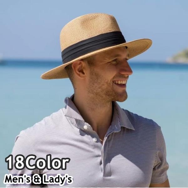 麦わら帽子 中折れ帽 ハット ストローハット メンズ 男性 レディース 女性 男女兼用 帽子 ぼうし...