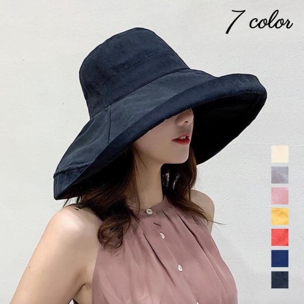帽子 バケットハット ツバ広帽 レディース 無地 スエード調 日よけ 紫外線対策 深め つば広め お...