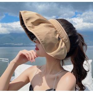 つば広サンバイザー レディース 帽子 クルクル...の詳細画像1