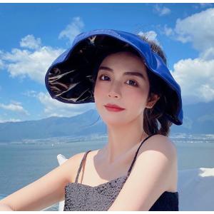 つば広サンバイザー レディース 帽子 クルクル...の詳細画像3