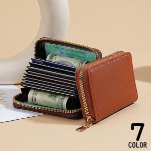 カードケース ミニ財布 レディース メンズ PUレザー じゃばら 大容量 スクエア スリム コンパクト 小銭入れ シンプル 無地