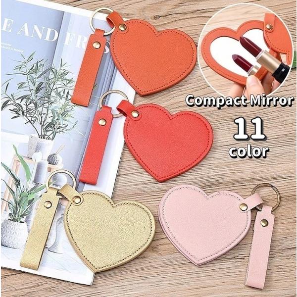 コンパクトミラー 手鏡 ハンドミラー スライド式 ストラップ付き キーリング付き 吊り下げ 小型 携...