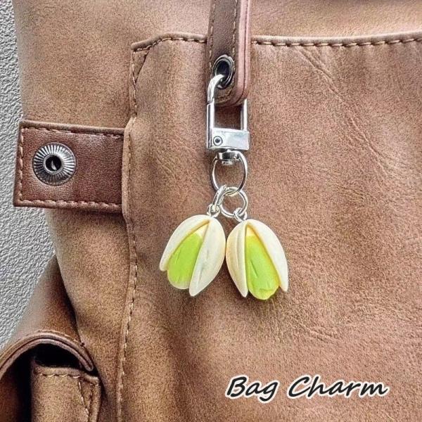 バッグチャーム キーホルダー キーリング ペンダント レディース 女性 婦人 服飾小物 ピスタチオ ...