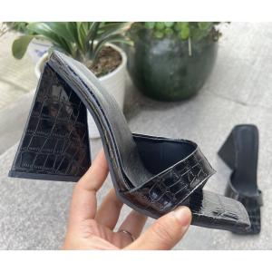 ミュール サンダル ヒール高10cm 太ヒール...の詳細画像3