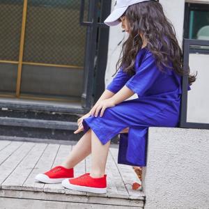 スリッポン 紐なし 靴 スニーカー キャンバス...の詳細画像3