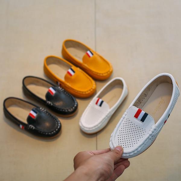 靴 シューズ スリッポン メッシュ ローファー 通気性 トリコロール キッズ 子供用 カジュアル靴 ...