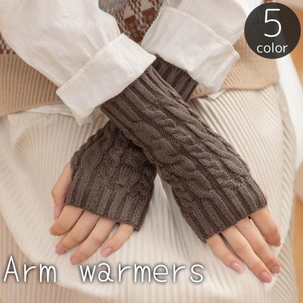アームウォーマー ハンドウォーマー アームカバー レディース 女性 手袋 グローブ ニット ケーブル...