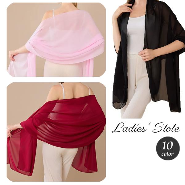 大判ストール レディース ショール 長さ200cm シンプル 無地 透け感 きれいめ 冷房対策 上品...