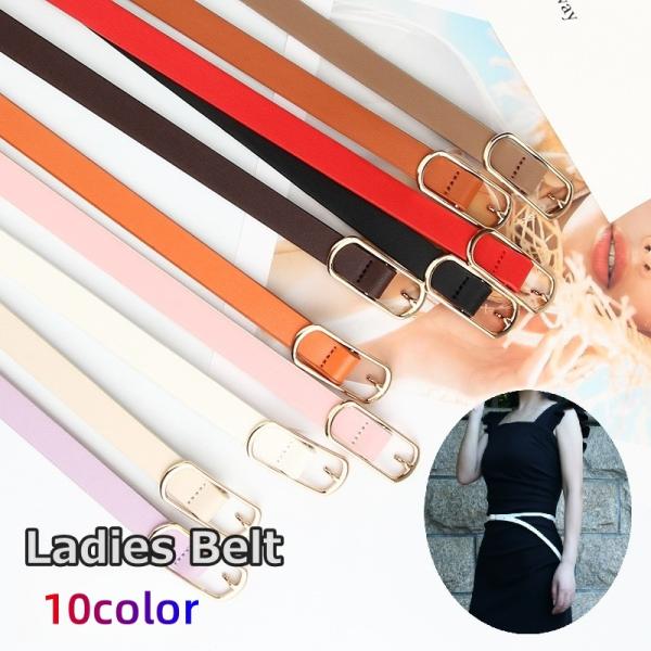 ベルト レディース 女性 婦人 ファッション小物 服飾小物 細ベルト レザー調 シンプル サイズ調節...