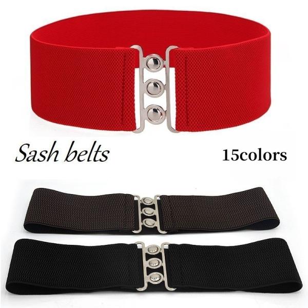 サッシュベルト コルセットベルト 幅広 ゴムベルト 太ベルト ウエストマーク ワイド シンプル おし...