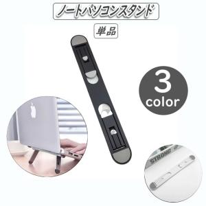 ノートパソコンスタンド 単品 1個 放熱 排熱 小型 コンパクト ミニ 両面テープ 貼り付け 2段階 角度調整 シンプル 無地 オフィス 在宅 出張