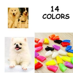 ネイルキャップ ネイルカバー 犬用 ペット 愛犬 犬 爪の保護 滑り止め 家具 床 ソファー カーテン 引っかき防止 カラフル 無地 シンプル 可愛い