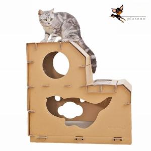 猫用 爪とぎ ねこ ネコ ペット用品 爪研ぎ ダンボールハウス 二層 階段式 つめとぎ 段ボール 爪みがき 猫 ダンボール おもちゃ ストレス解消 ガ
