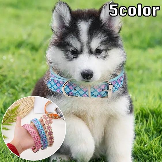 首輪 カラー 犬用 猫用 ペット用 ドッグ キャット ベルトタイプ ラメ キラキラ チェック柄 おし...