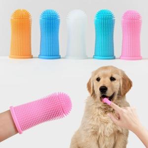 ペット用歯ブラシ 指サック型 半透明 犬 イヌ...の詳細画像1