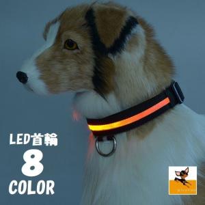 LED首輪 光る首輪 犬用首輪 首輪 LEDライト LED リチウム電池 光る 発光 光る犬用首輪 犬用 ペット用 犬 いぬ イヌ ドッグ お散歩 夜｜plusnao