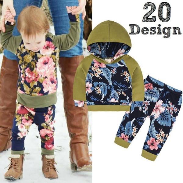 上下セット 長袖パーカー 長ズボン プルオーバー ロングパンツ フード付き 10分丈 子供用 トップ...