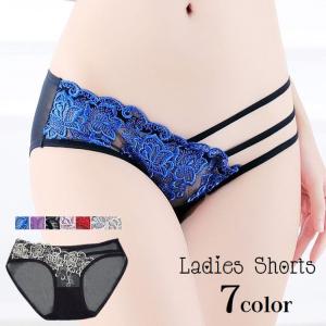 ヒップハンガーショーツ ヒップハング レディース 女性下着 パンツ パンティー ローライズ 紐 アシンメトリー 左右非対称 レース シースルー 透け感