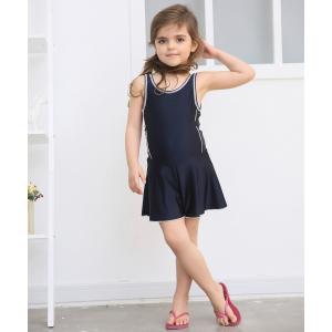 子供用スクール水着 キュロットワンピース スカ...の詳細画像4