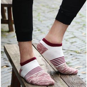 靴下 くつした ソックス ショートソックス くるぶし メンズソックス バイカラー ボーダー 綿 お洒落 大人