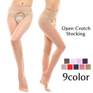 ストッキング カラータイツ レディース 女性 セクシー オープンクロッチ クロッチオープン レース パンティストッキング パンスト 蒸れない 蒸れ防止