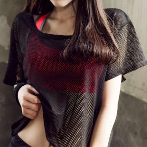 ヨガウェア 半袖Tシャツ メッシュ レディース...の詳細画像3