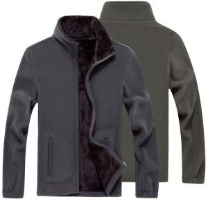 フリースジャケット ジップアップ 長袖 裏起毛 シンプル