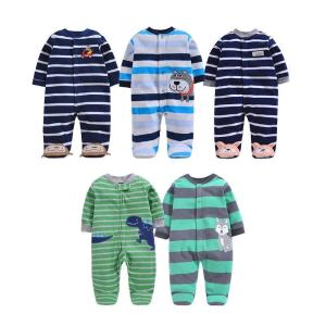 カバーオール バギーオール フリース 長袖 長ズボン 足付き 前開き スナップボタン ベビー用 子供用 キッズ用 股下ボタン つなぎ オールインワン