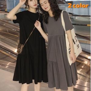 マタニティーワンピース 妊婦 レディース マタニティー ママ 洋服 産前 産後 妊娠 出産 無地 シンプル 半袖 ミドル丈 フレア Aライン アシンメ