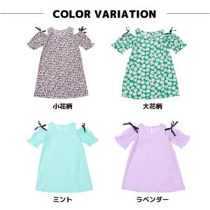 ワンピース オフショルダー 半袖 子供服 キッ...の詳細画像3