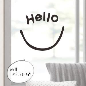ウォールステッカー 壁紙シール 壁飾り 雑貨 小さめ スマイル 笑顔 英字 英文 Hello 手書き風 シルエット モノトーン ブラック シンプル 可 Zak プラスナオyahoo 店 通販 Yahoo ショッピング