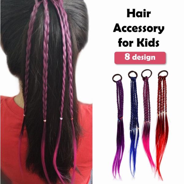 エクステ つけ毛 ヘアゴム 三つ編み みつあみ キッズ 子ども 女の子 ヘアアクセサリー お出かけ ...