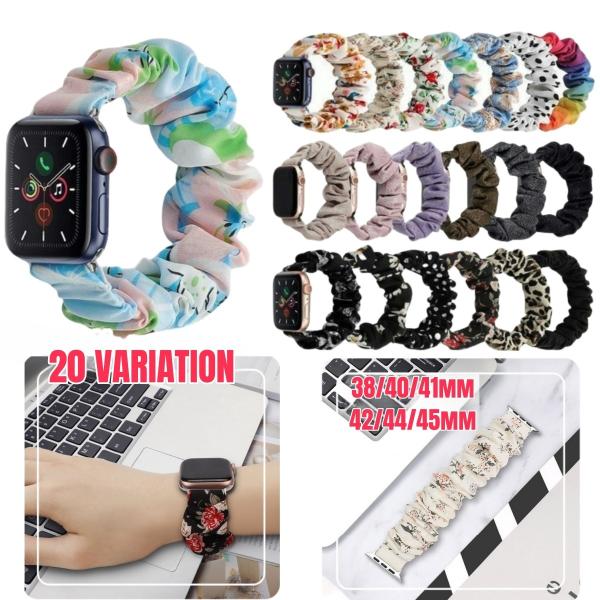 腕時計用ベルト アップルウォッチ用 スマートウォッチ用 シュシュタイプ 布製 レディース 女性 着せ...