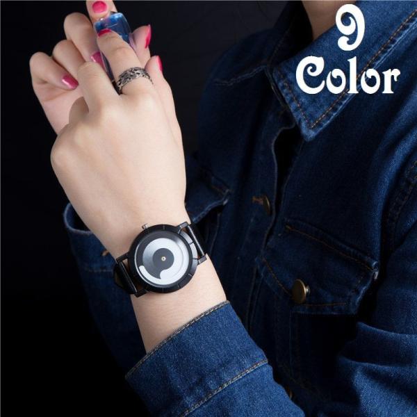 腕時計 アナログ ラウンドウォッチ 渦デザイン 男女兼用 ユニセックス ペアウォッチ おしゃれ カジ...