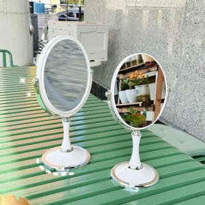 卓上ミラー 卓上鏡 丸型 ラウンド 楕円 オー...の詳細画像3