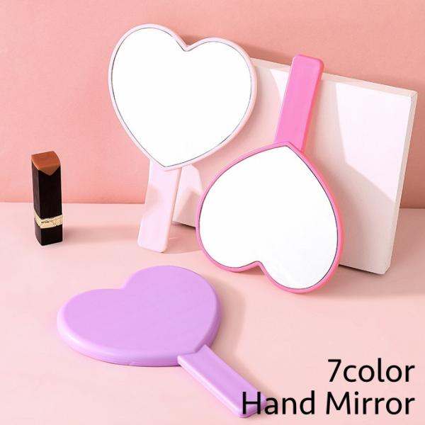 手鏡 ハンドミラー ハート型 手持ち シンプル コンパクト おしゃれ かわいい メイク道具 携帯 化...
