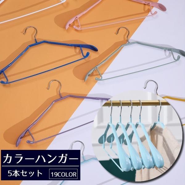ハンガー 5本セット 大人用 洗濯物 衣類 クローゼット収納 フック 物干し 日用品 洋服掛け カラ...
