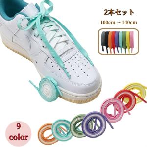 靴紐 2本セット 左右セット 100cm 120cm 140cm レディース メンズ ジュニア キッズ グラデーション 平型 カラバリ豊富 靴ひも 運